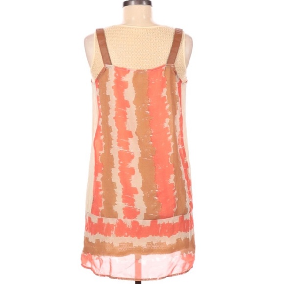 Blu Pepper Cream Orange Sleeveless Tank Dress - Picture 2 of 4